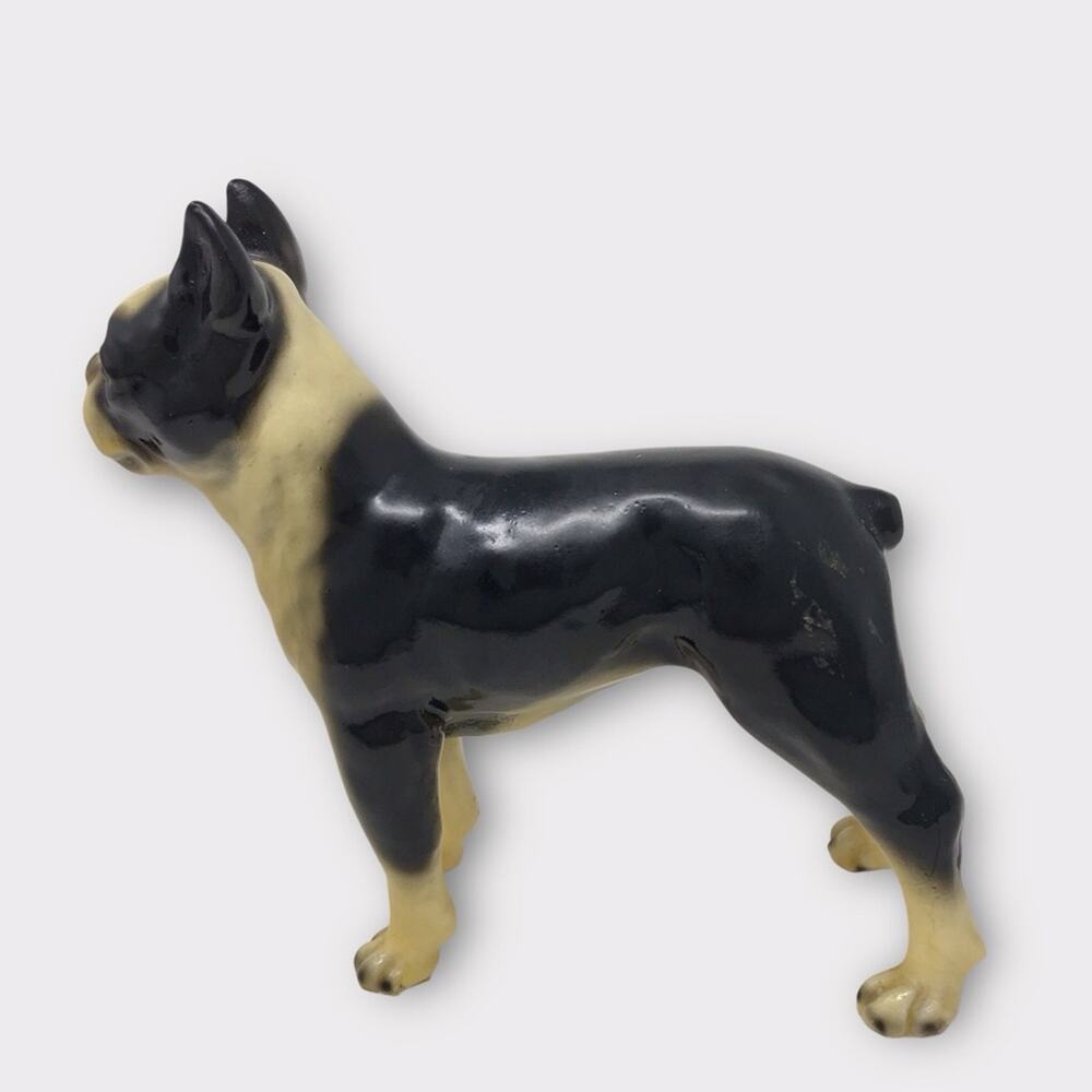 Mortens Studio Boston Terrier Dog Vintage Figurine Black & White Female - Picture 4 of 8